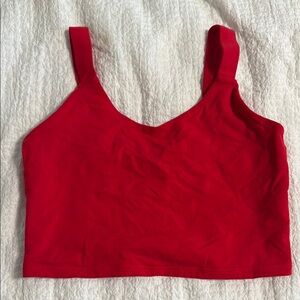Alo Red Strappy Back Sports Bra